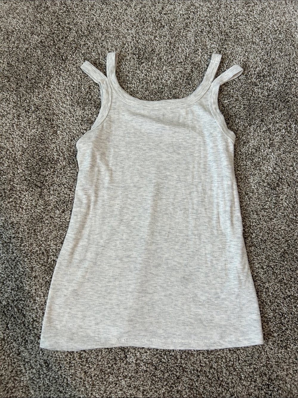 Girls Sleeveless Ribbed Tank Top - Light Gray sz 6